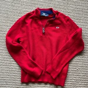 Vineyard Vines Boys Quarter Zip pullover size 7 in red